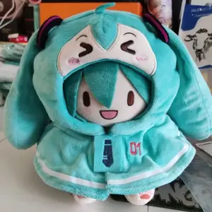 Moeyu Hatsune Miku Squinting Eyes Series Mini Hand Puppet Pet Shawl Blanket Cartoon Cloak Versatile Cute Anime Clothing for Toys