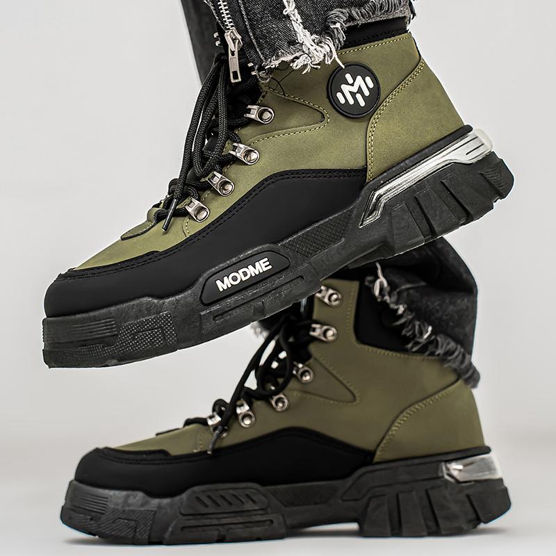 MODME Men’s Waterproof High-Top Hiking Boots, Non-Slip Outdoor Work Shoes, Durable Trail Sneakers for Trekking & Camping