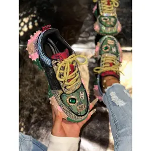 Fashionable Colorful Dream Shoe, Sparkling Rhinestones, Bold Contrast Design, Vintage Accessories, Street Style, Mixed Match(Sheets)