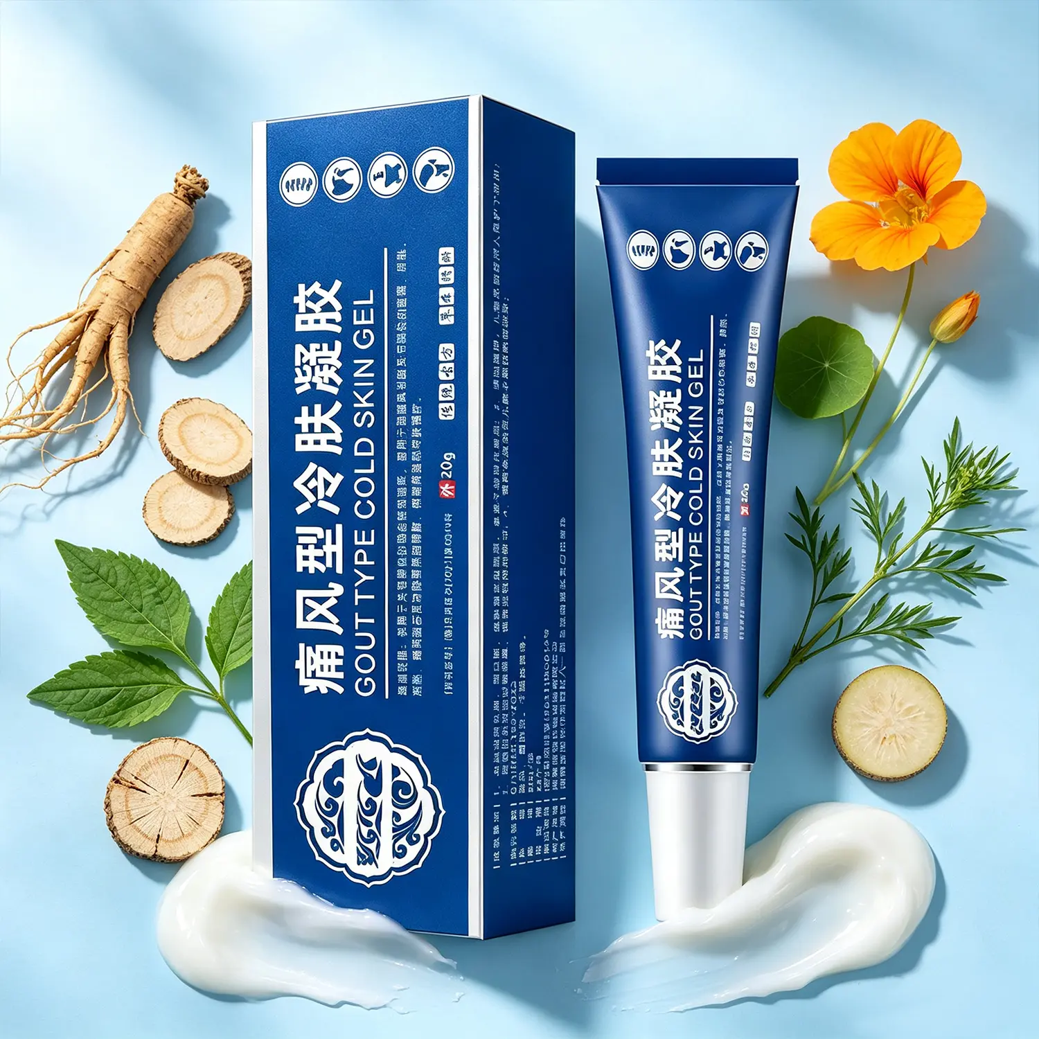 Cooling Massage Body Gel 20g Herbal Infused Moisturizing Gel Lightweight Fast Absorbing Non Greasy Formula for Daily Body Care