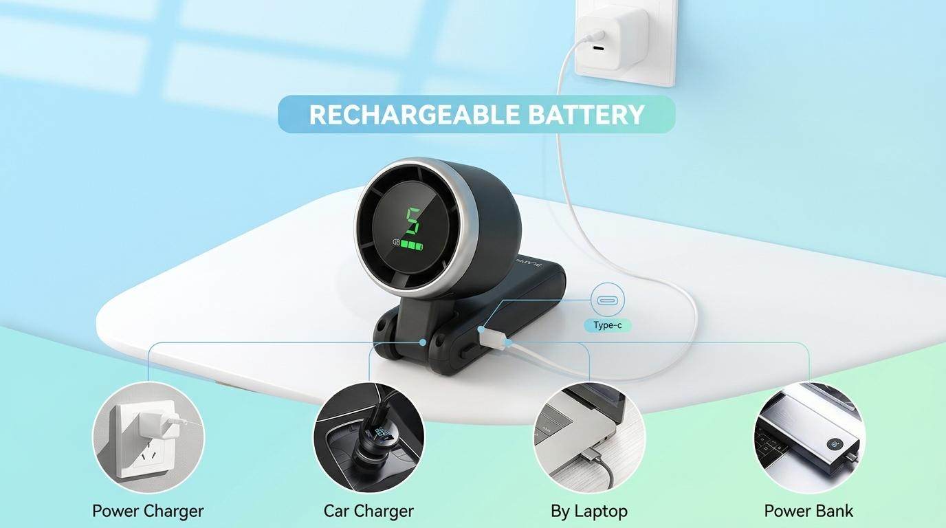 Westdeer Portable Handheld Turbine Fan,3-in-1 rechargeable handheld fan,  5-speed settings, powered by a 4000mAh battery with up to 10 hours of runtime, featuring air turbine technology perfect for outdoor activities, travel, work, and a summer essential