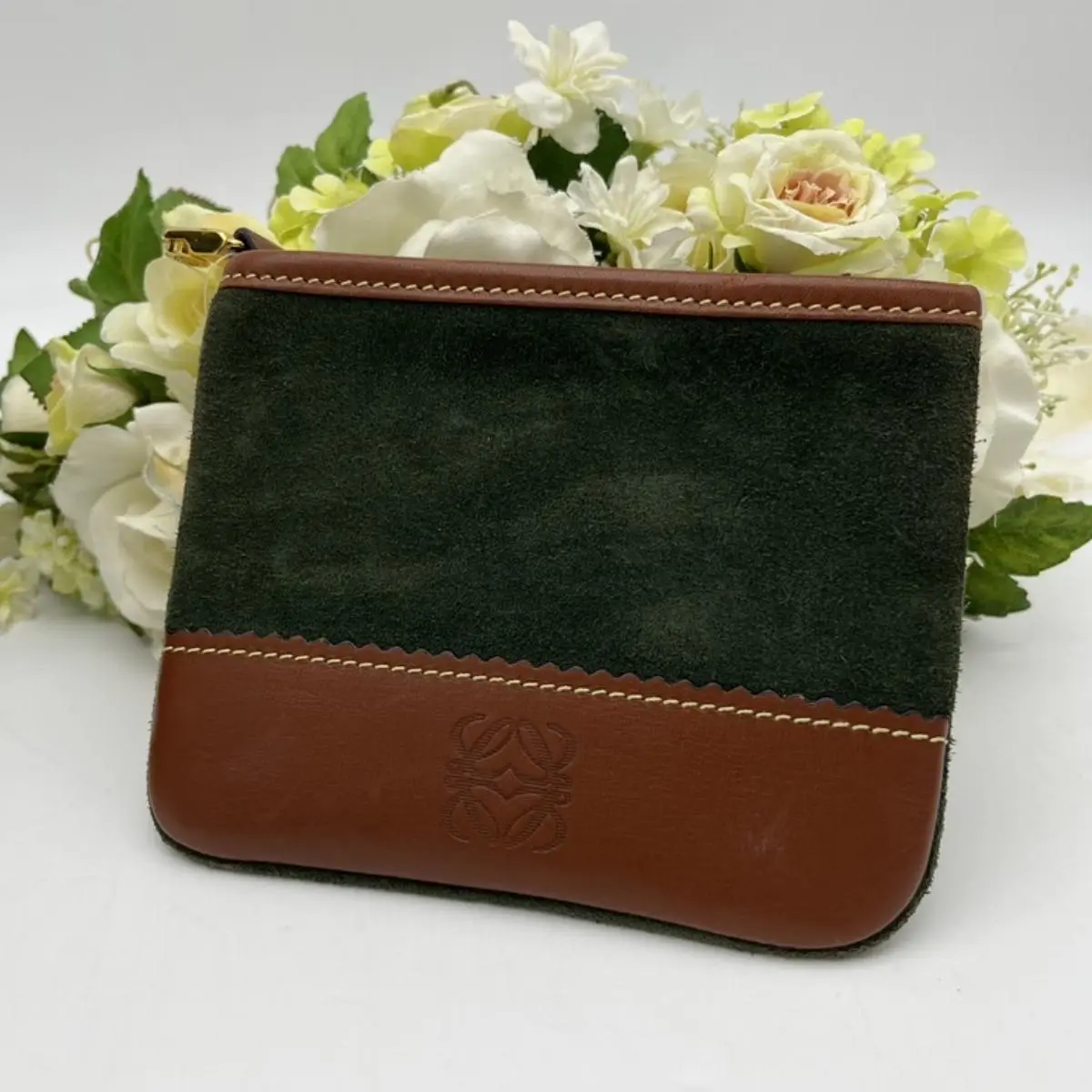 Pre-owned Loewe As Shown Mini Bags Vintage Suede Cosmetic Pouch lo2107hq
