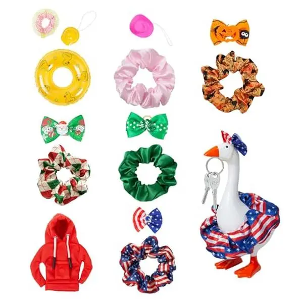 【Outfits Only】Mini Desk Goose Outfits, No Goose Included, Desk Goose Outfit Accessories