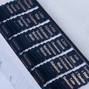 UPAFEXXI-Laminated Bible Tabs (Rose Gold Foil Embossed Lettering), Bible Tabs for Women and Men, Reposition Large Print Stickers, Easy to Read and Apply, 80 Chapters Labels for Easy Navigation(Blue)