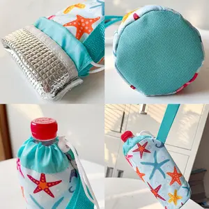 1pc Kids' Thickened Durable Cartoon Handle Insulated Cup Sleeve, 550ML Thermal Cold Storage, School Cycling Outdoor Use