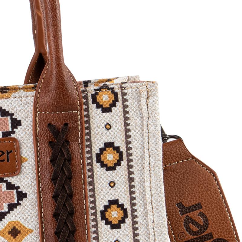 Wrangler Medium Aztec Tote Bag Western Fashion Top-handle Bag-Fall Fashion for Women TikTokShopJumpstartSale Valentine's Day Gift Selection