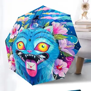 KPop Demon Hunters 14 anime pattern printed new Whimsical umbrella, 1 self-folding umbrella, portable foldable travel umbrella, outdoor umbrella, Christmas birthday festival gift
