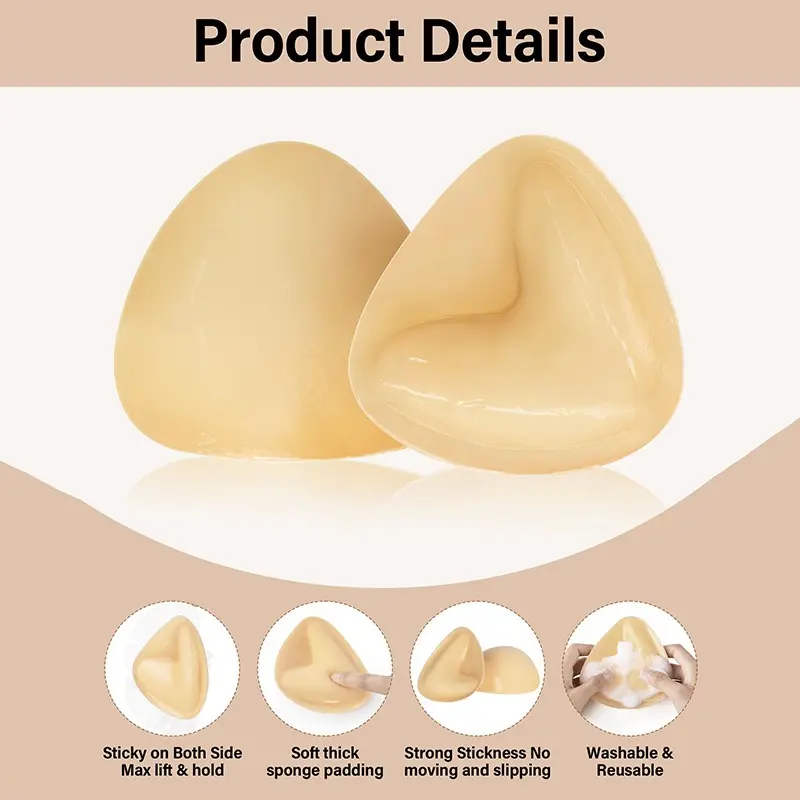 Quietlake Invisible Silicone Bra, Sticky Push-Up Bra (Upgraded Version: Stronger Stickiness), Women's Bra Cover, Push-Up Invisible Bra Suitable For Women's Bras And Bra Accessories, Supportive Bra