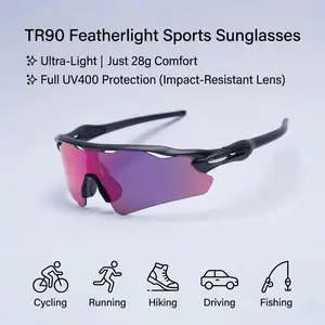 Summer Ready Unisex TR90 Sports Sunglasses, Colorful Retro Windproof Glasses & Fashion Shades, UV400 Anti Glare Sun Protection Unbreakable Eyewear, Ideal Gift For Men Women Fit Cycling, EBike, Golf, Driving, Fishing, Hiking & All Outdoor Sports