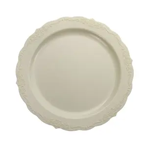 7.5 In. Ivory Victorian Design Plates | 20 Count
