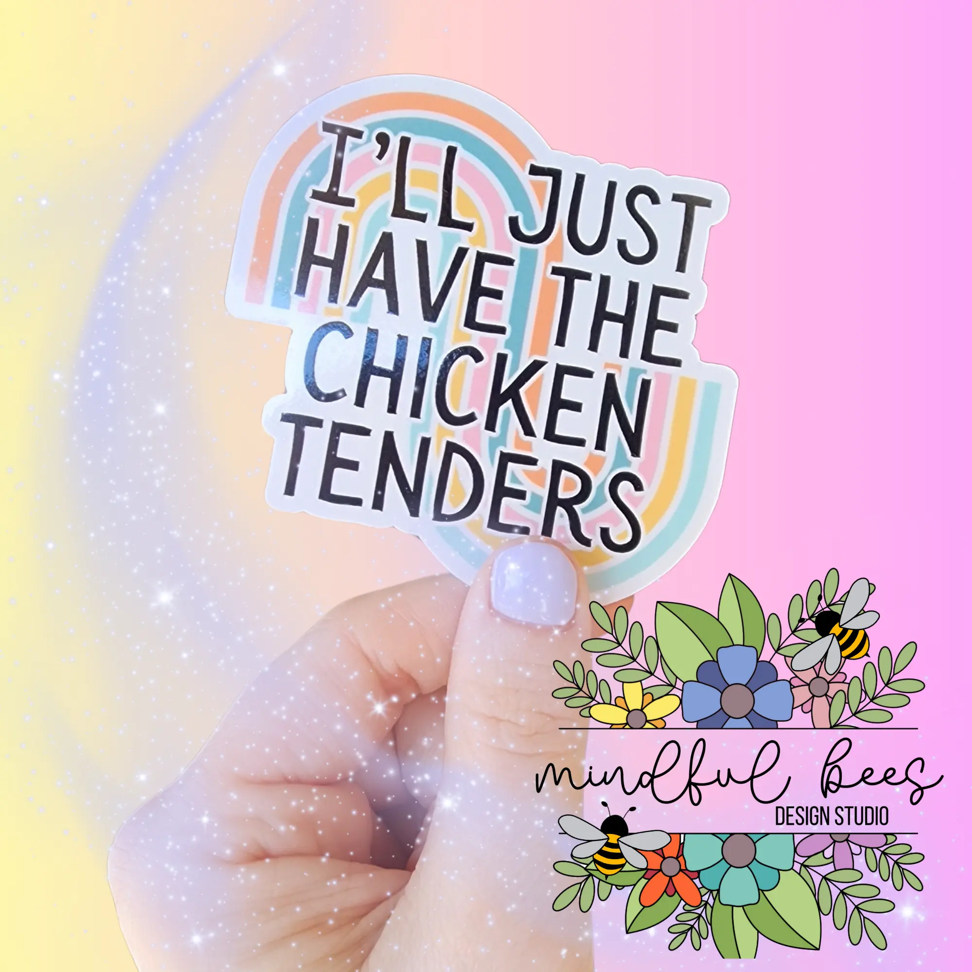 Chicken Tender Waterproof Sticker for Yeti Stanley Laptop & Water Bottle - 3 Inches
