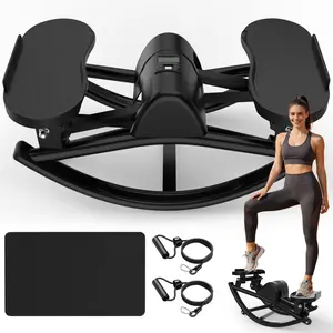 [Fahuac] Lateral Stepper Machine with Resistance Bands - Side-to-Side Mini Stepper for Home Gym, 330LBS Capacity, Low-Impact Knee Protection, LCD Monitor, 19x10x9in, Quiet Hydraulic Stepper for Apartment Office.