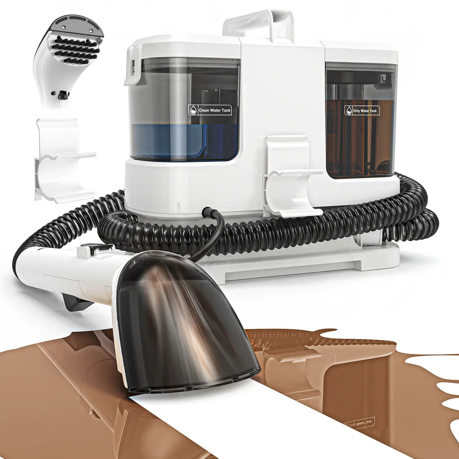 Handheld Home Fabric Cleaner Vacuum - 15KPa Suction Home Cleaning Tool for Pet Stains, Carpets, Upholstery