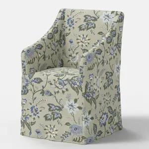 Replacement Slipcover Only for Sloped Arm Dining Chair Adelaide Floral Moss - Threshold