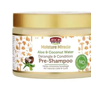 African Pride Pre-Shampoo 12.0 OZ - Aloe & Coconut Water for Detangling & Minimizing Breakage for Natural Curls and Curly Hair