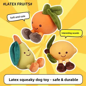 Dog toy simulated fruit latex plush sound-making chew-resistant teething toy for Teddy and Bichon pets Bite Inflatable Balls Set Interactive Bungee jumping harness accessories LED Retractable Leash collar Adjustable Stainless Steel Martingale shaped
