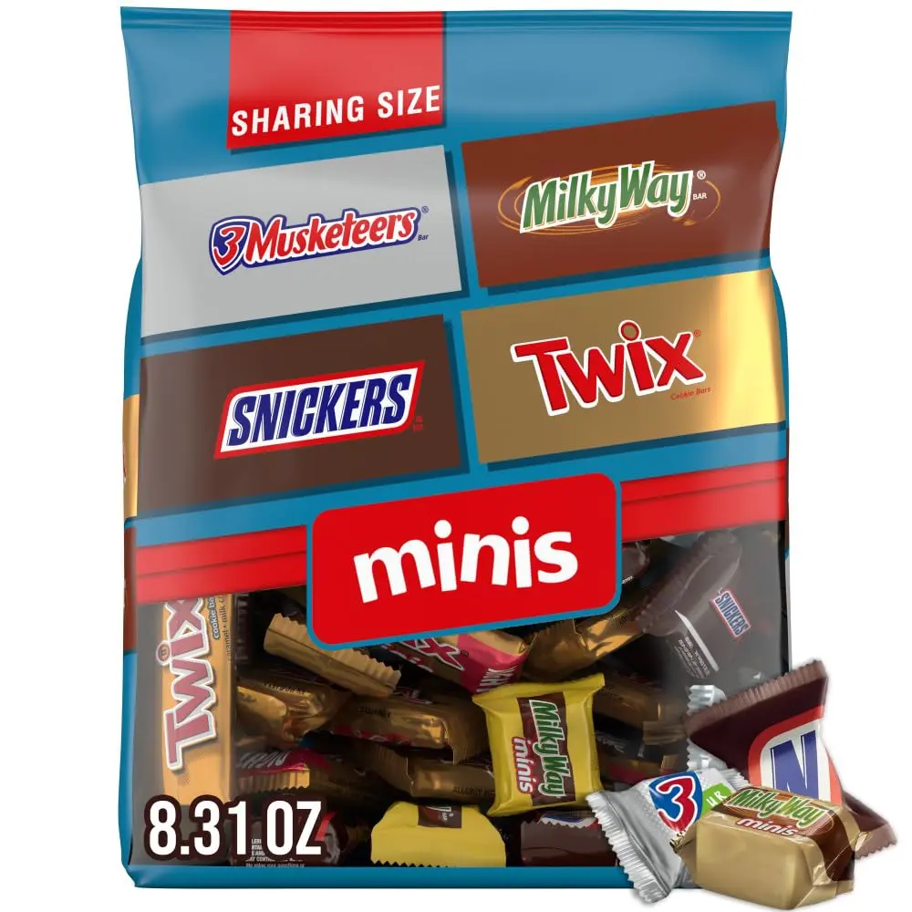 TWIX, 3 MUSKETEERS, MILKY WAY MILKY WAY Midnight Assorted Chocolate Halloween Candy Bars, 8.9oz