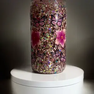 Customized 16oz Acrylic Snow Globe Tumbler for Cold Drinks - Double-Wall Insulation