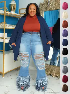 YBoutique PLUS SIZE Women's Fall Winter Loose Fit Jacket | Faux Fur & Cashmere Blend Cozy Outerwear for Curves