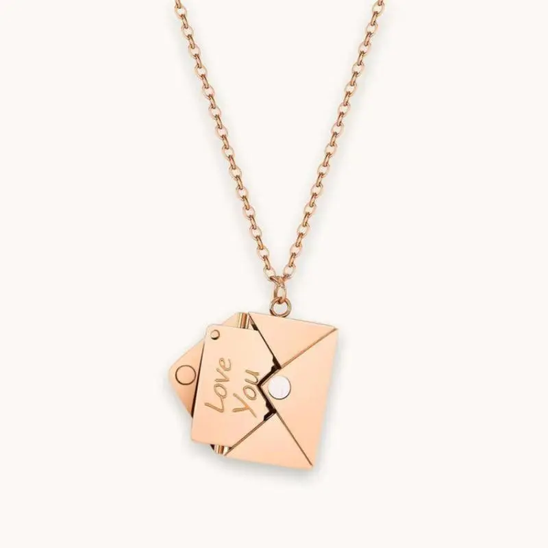 Romantic Love You Envelope Pendant Necklace | Elegant Jewelry for Women | Symbolizing Affection & Cherished Memories | Perfect for Daily Wear & Thoughtful Gifts for Loved Ones