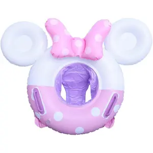 Baby Swimming Float Swim Ring Cute Floaties with Seat and Handle Pool Floats Toys Fun Water Raft Lounge Party Supplies for Infant Toddler Kids Children