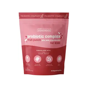 Just Ingredients Kids Probiotic Complex Drink Powder Mix – Fruit Punch Flavor – 30 Single-Serving Sticks | Prebiotic, Probiotic & Postbiotic Blend | Supports Gut Health, Digestion & Immune Function*
