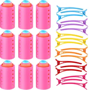 54-Piece Multicolor Magnetic Rollers Set with Hair Rollers, Duck Teeth Bows, and Hair Clips - Hairdressing Curlers Tools for Men, Kids, and Women