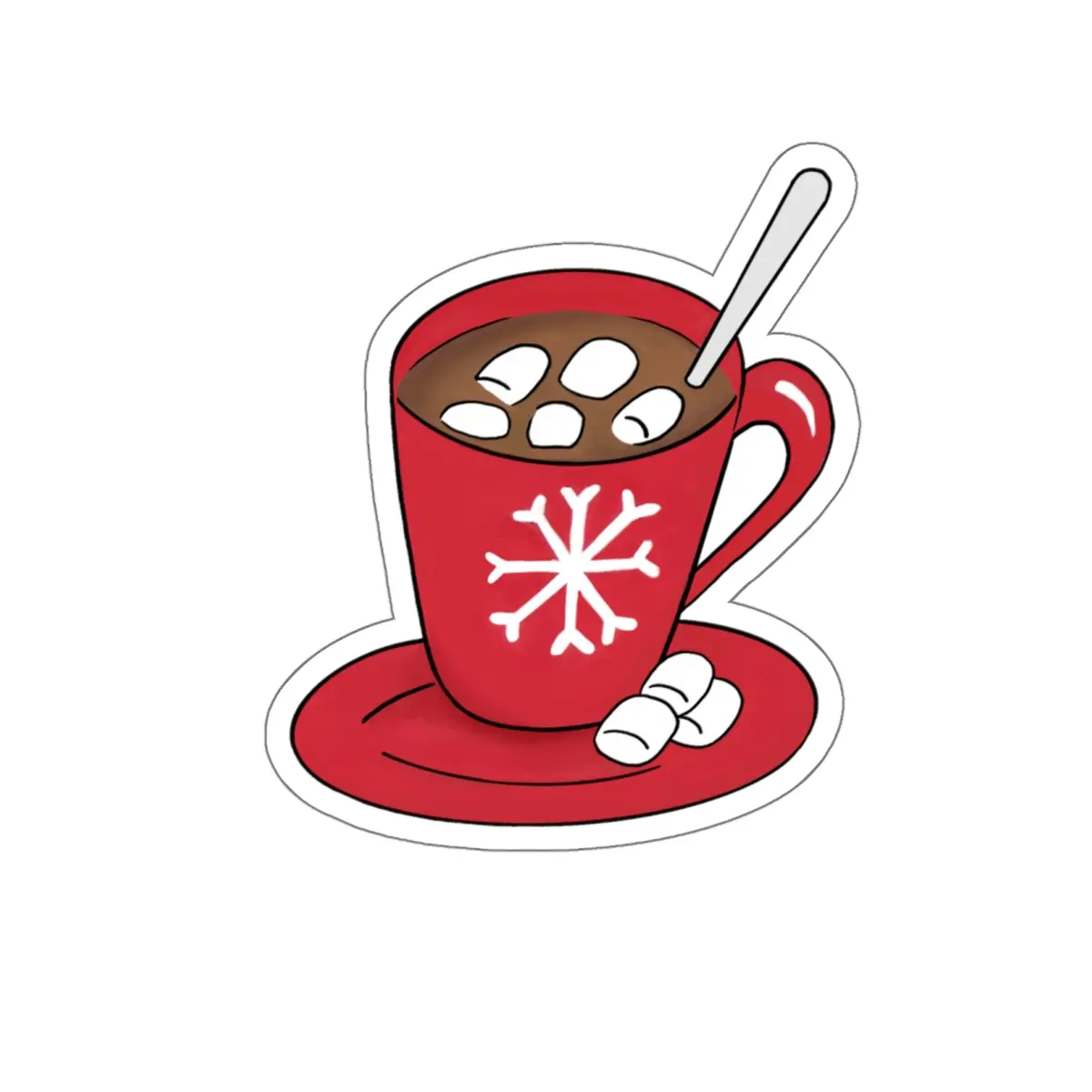 “Winter Hot Cocoa” Illustration Kiss-Cut Christmas Holiday Cozy Vinyl Stickers