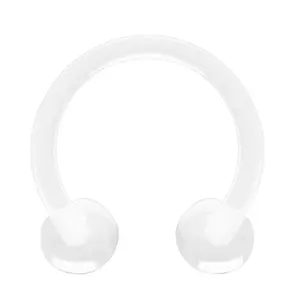 Externally Threaded 16 Gauge Acrylic White Septum Ring That Fits Standard Septum Piercings
