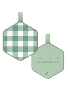 Gingham Hex Dog Tag