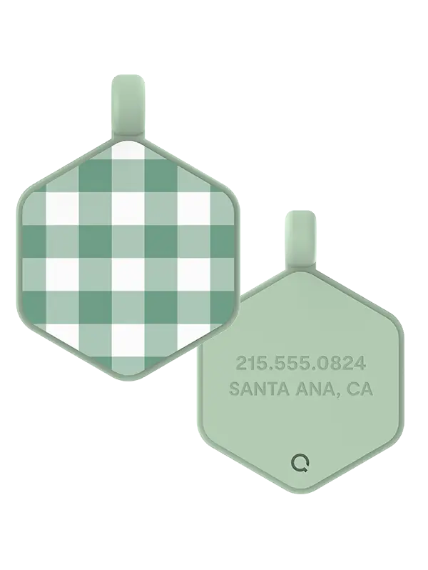 Gingham Hex Dog Tag