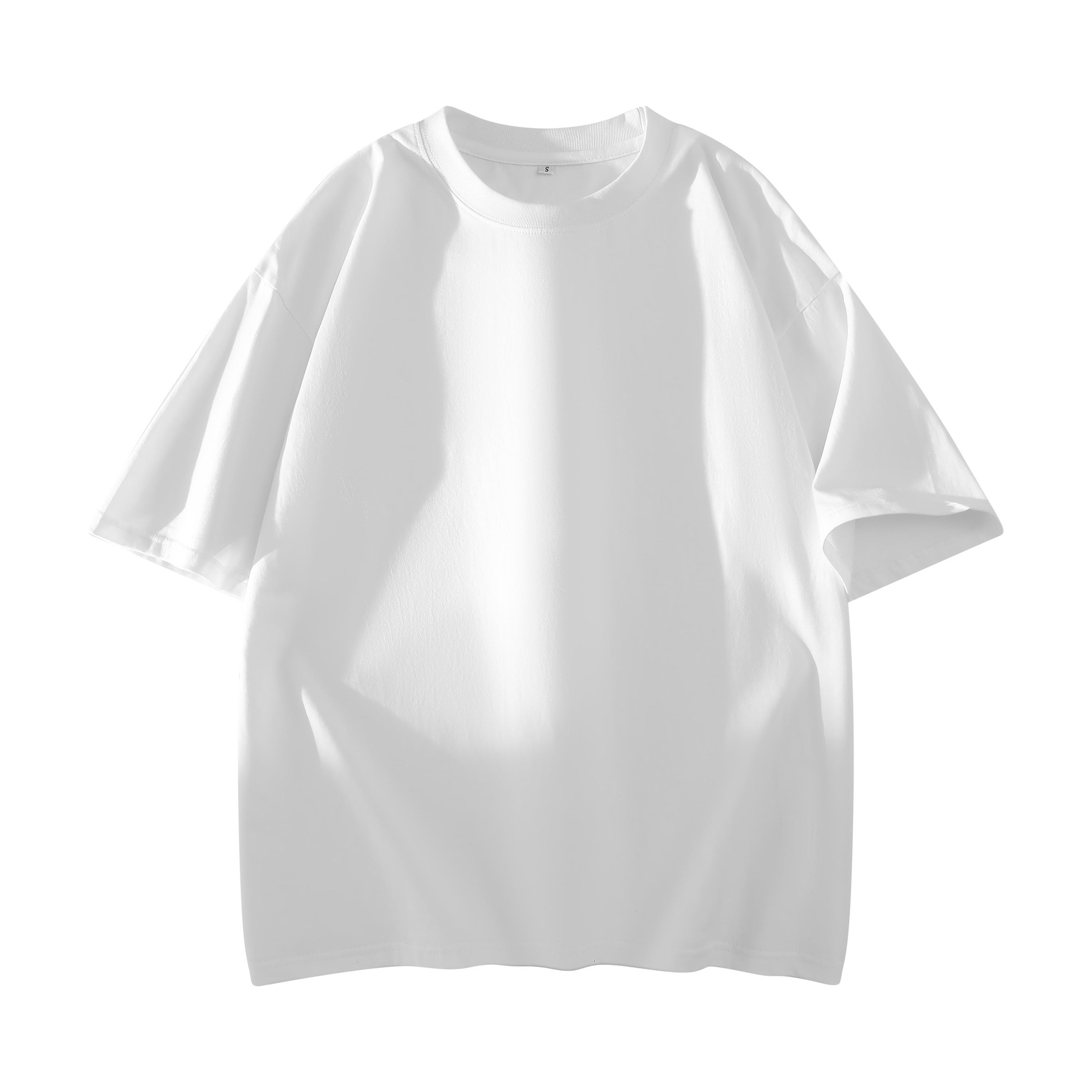 Oversized Plain Crew Neck T-Shirt, Unisex Loose Fit Basic Short Sleeve Tee, Casual Solid Color Minimalist Top For Men Women