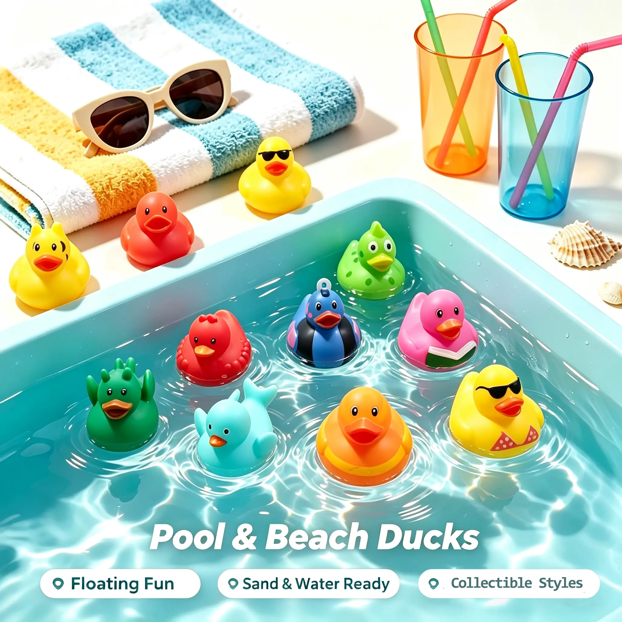 20 Pack Rubber Ducks in Bulk, Random Assortment Mini Rubber Duckies, Bulk Party Favors for Kids, Bath Toys for Toddler, Suitable for Cruise Ship & Jeeps Ducking