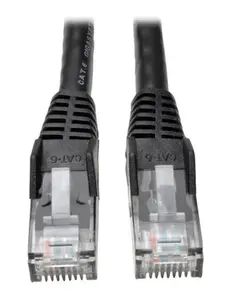 Tripp Lite TRL-N201-001-BK 1 ft. Cat6 Gigabit Snagless Molded Patch Cable with RJ45 Male-Male, Black