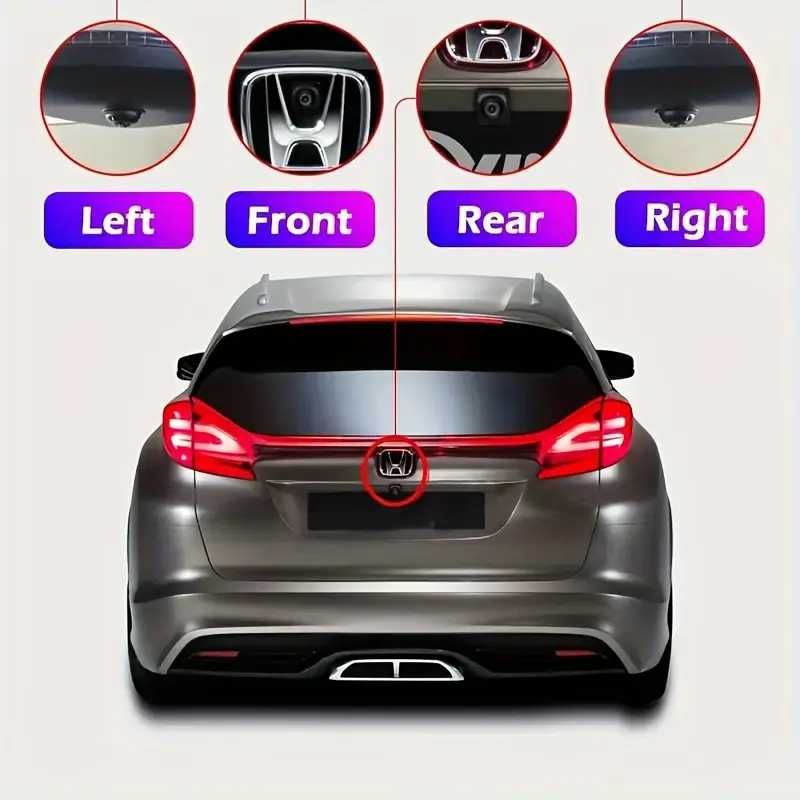 4-Side 360° Panoramic Car Camera with Birdseye System, 3D Ring View Dashcam, Full Color Night Vision - Syst Features for Front, Left, Right, After - No Battery, Easy Installation, Dashcam for Ca, Car Dvr Camera