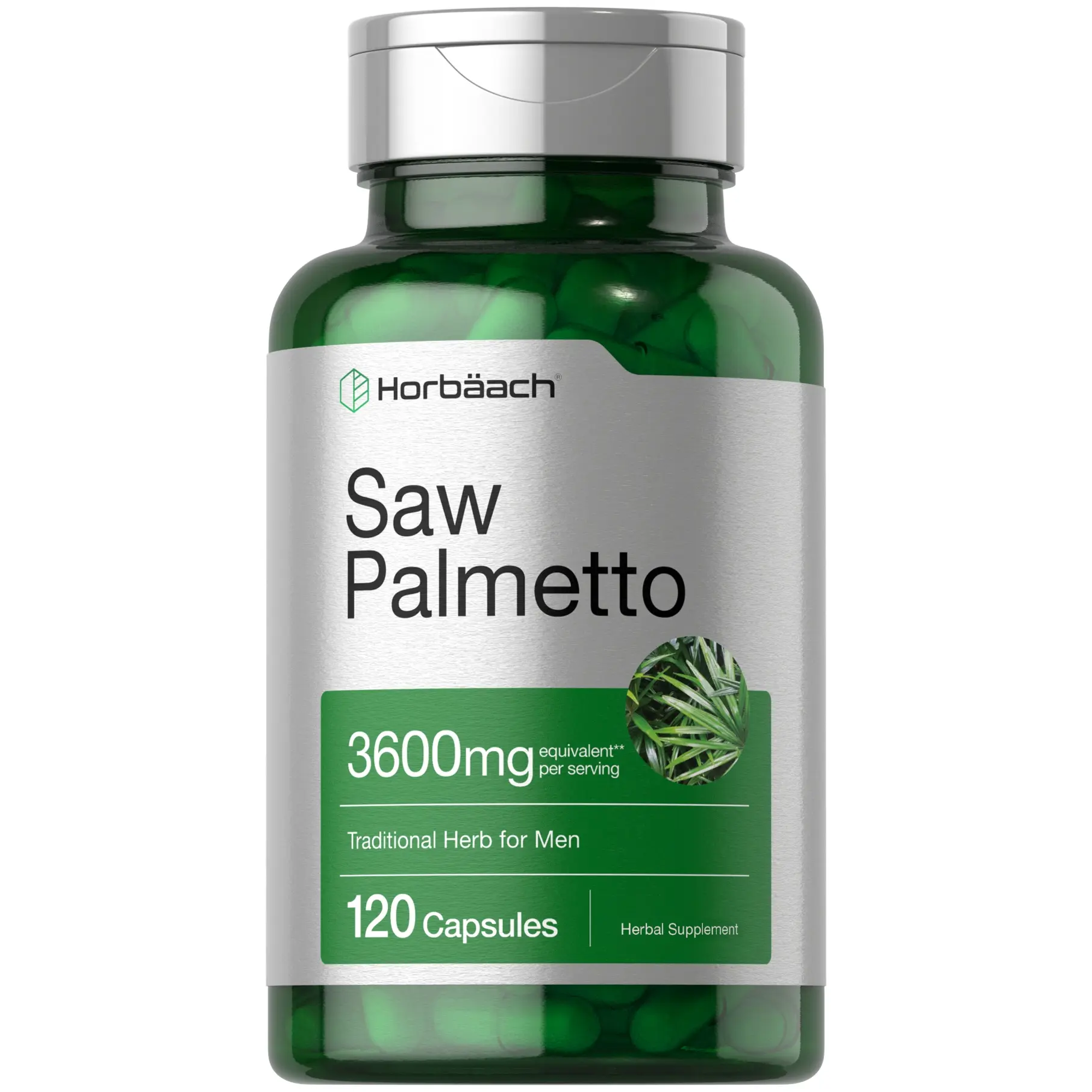 Horbäach Saw Palmetto Extract - 120 Capsules - Non-GMO and Gluten Free Formula - from Saw Palmetto Berries