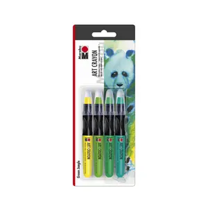 Marabu Mixed Media Art Crayons, Green Jungle Set of 4