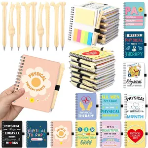 12 Sets Physical Therapy Month Appreciation Gifts Physical Therapist Inspirational Notebooks with Note Bone Shape Ballpoint Pens Pt Thank You Gift for Doctor Assistant