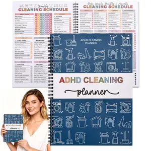 Adhd Cleaning Plan for Adults and Teens, Daily Weekly Monthly Home Clean Checklist, Stress-Free Chores, Perfect Gift for Holidays, Spiral Bound Planner