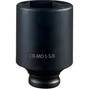 1/2 Inch Drive Impact Socket, SAE 1-5/8 In Deep 6 Point Socket, CR-MO, Axle Nut Impact Grade Socket for Easy Removal
