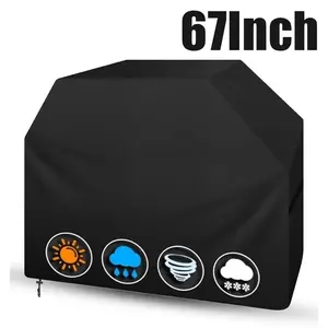 67" Gas BBQ Grill Cover All-Weather Protection, Waterproof UV Resistant Oxford Material, Adjustable Hem & Storage Bag Included