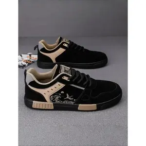 Men's New Low-Top Lace-Up Sports Shoes, Colorblock Design, Lightweight Non-Slip Rubber Sole, Casual Office Travel Sneakers, Fashionable Casual Sneakers（gift）