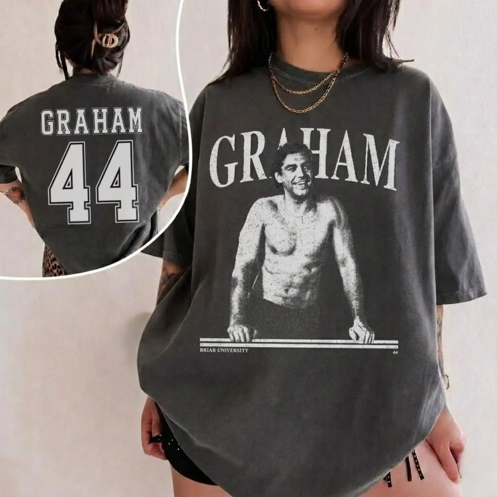 Vintage Garrett Graham Briar Hockey Comfor Colors Shirt, Briar University Hawks Hockey Team Shirt, Campus Hockey Shirt, Graham 44 Tee