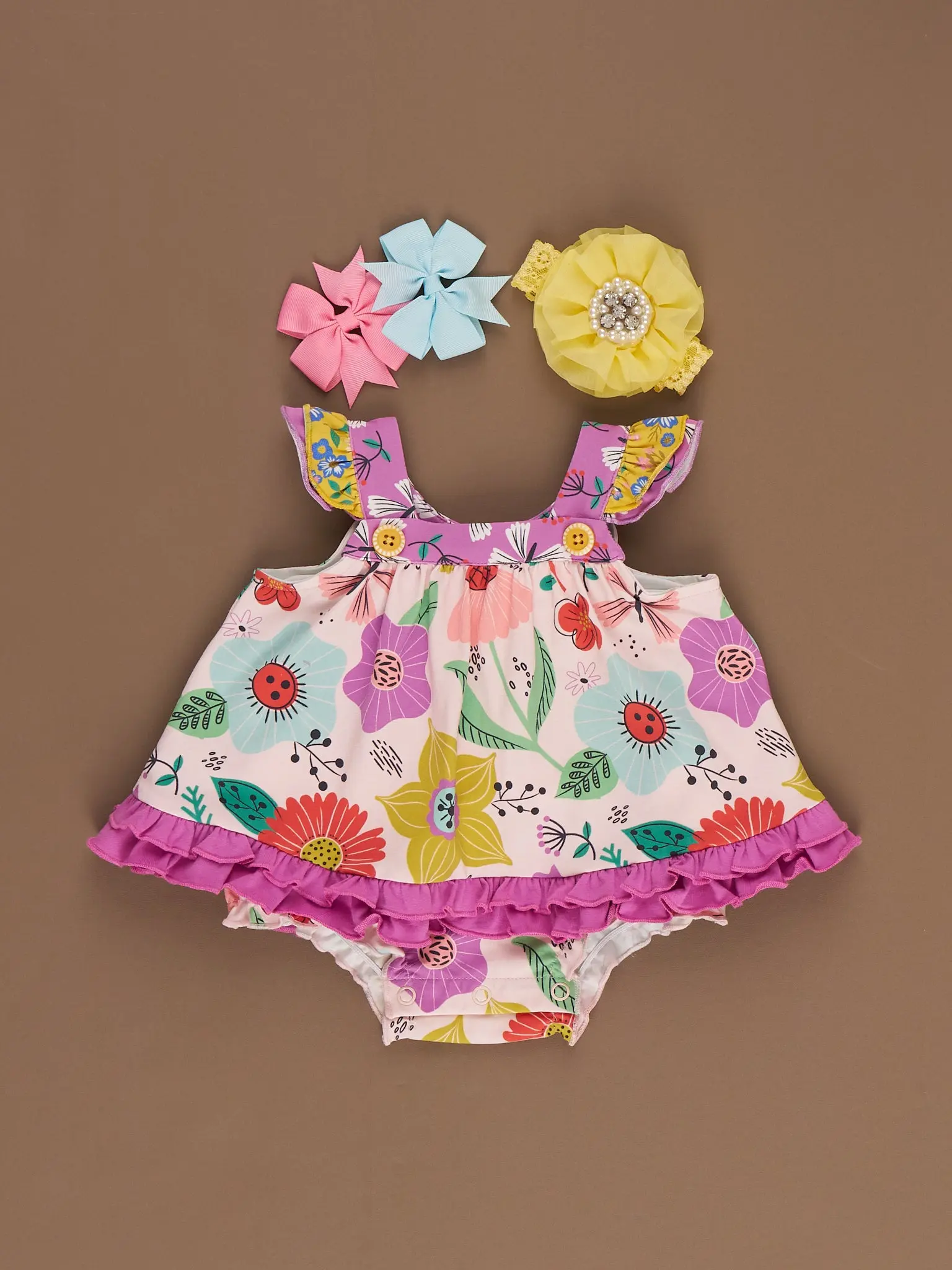Butterfly Blooms Bubble Romper