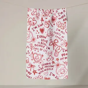Geometry Valentines Affirmations Bar Towel