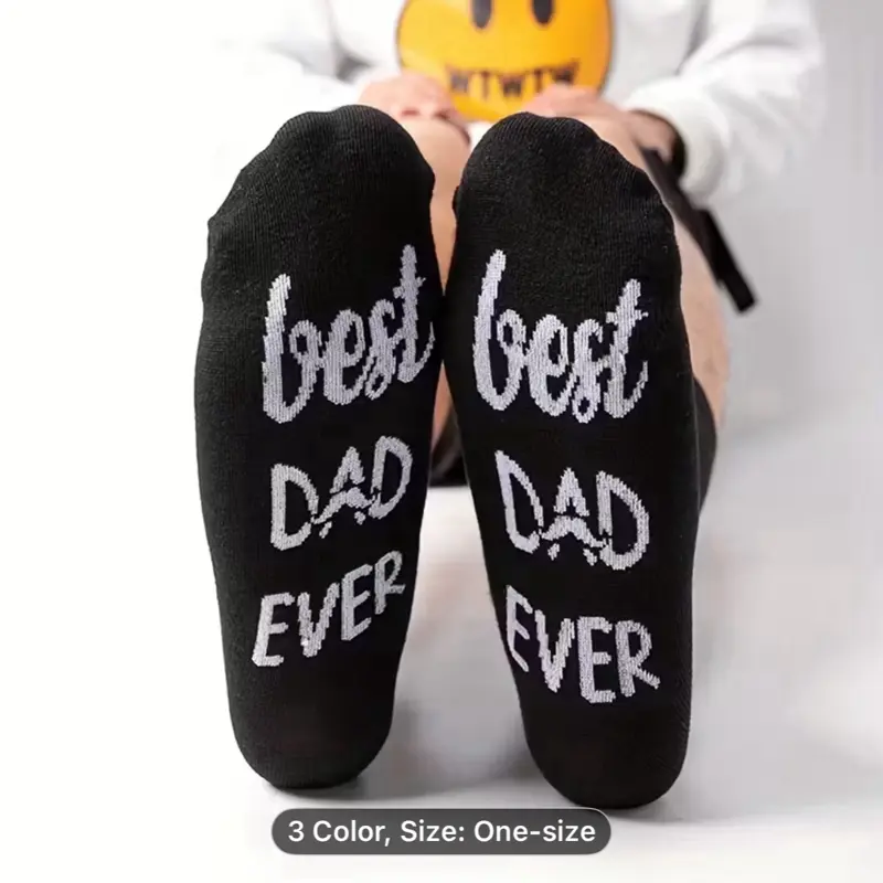 Best Dad Ever Men's Black Socks Gift for Dad Birthday Father's Day Fun Novelty All-Season Wearable Outdoor Casual One-Size