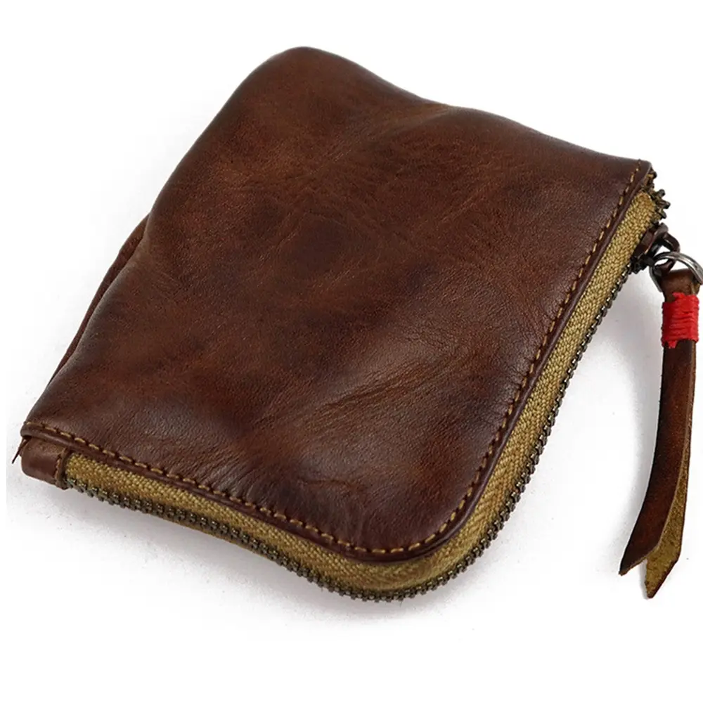 Leather Coin Purse,for Women&Men Vintage Handmade Wallet,Mini Card Holder Bag,Zipper Purses Leather Coin Purse,for Women&Men Vintage Handmade Wallet,Mini Card Holder Bag,Zipper Purses