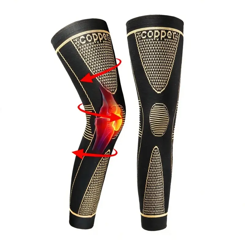 (1-Pair),2026 New ModelFull Leg Compression Sleeve  Copper Knee Sleeves, Anti Slip Compression Stockings, Support for Thigh, Knee, Calf, Arthritis, 20-30mmHg Reduce Varicose Veins,Sports knee brace, Swelling for Men & Women