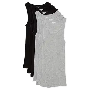 Premium Men's Lightweight 100% Cotton  Tank Undershirts, Pack of 6