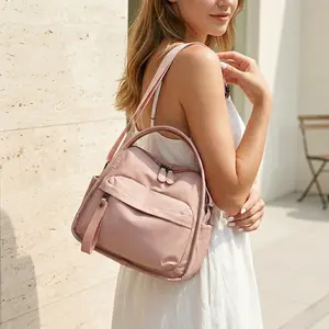 Women's Chic 3-Way Nylon Crossbody Shoulder Purses - Lightweight, Large-Capacity Multi-Pocket, Waterproof Adjustable Strap Bag for Work, Commuter, Summer Travel